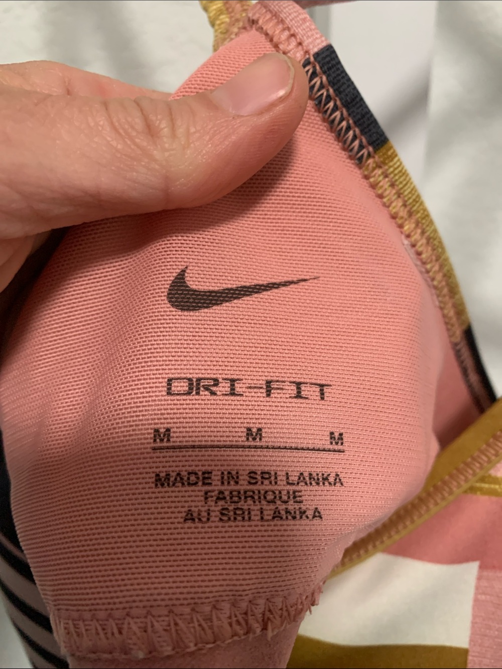 Nike Colorblock Pink Black and Tan Sports Bra - Picture 2 of 5